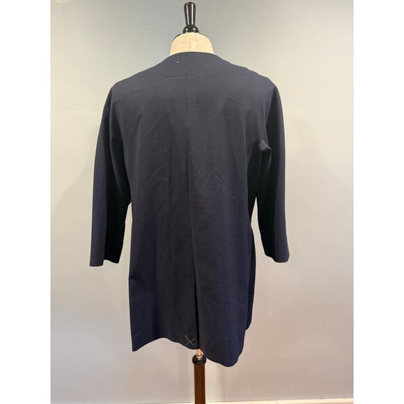 Talbots “Jackie Fit” Navy Long Open-Front Jacket – Size 12 (NWT) - Picture 2 of 5
